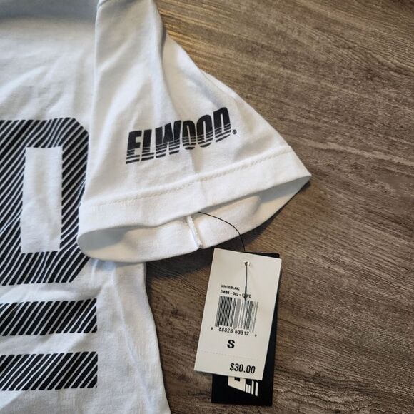 Elwood Crew Neck Logo T-Shirt-WHITE-8-10 - Picture 5 of 6